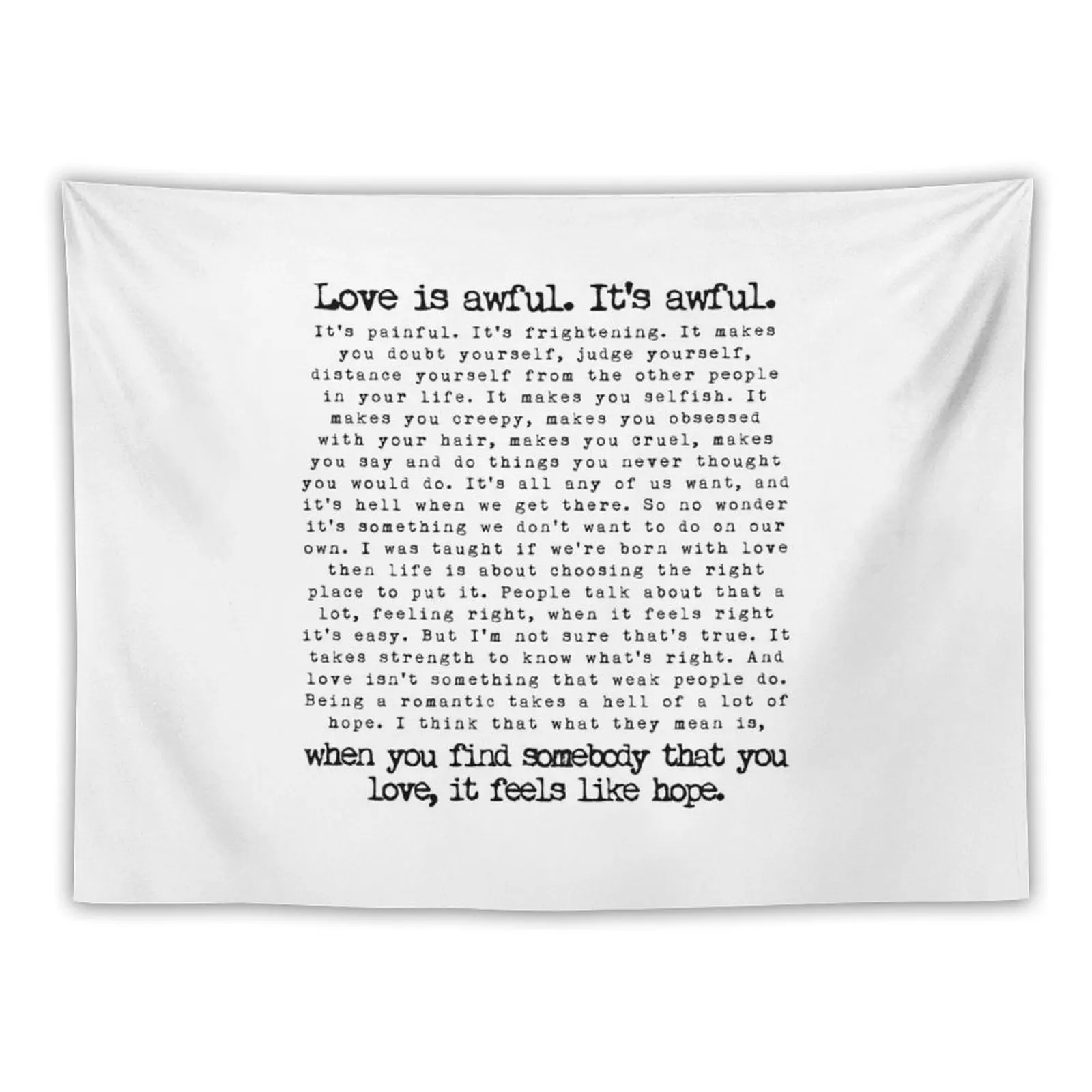 Fleabag Love Speech| Hot Priest Wedding| Typewriter Quote Tapestry Decoration Home Aesthetic Room Decor Korean Tapestry