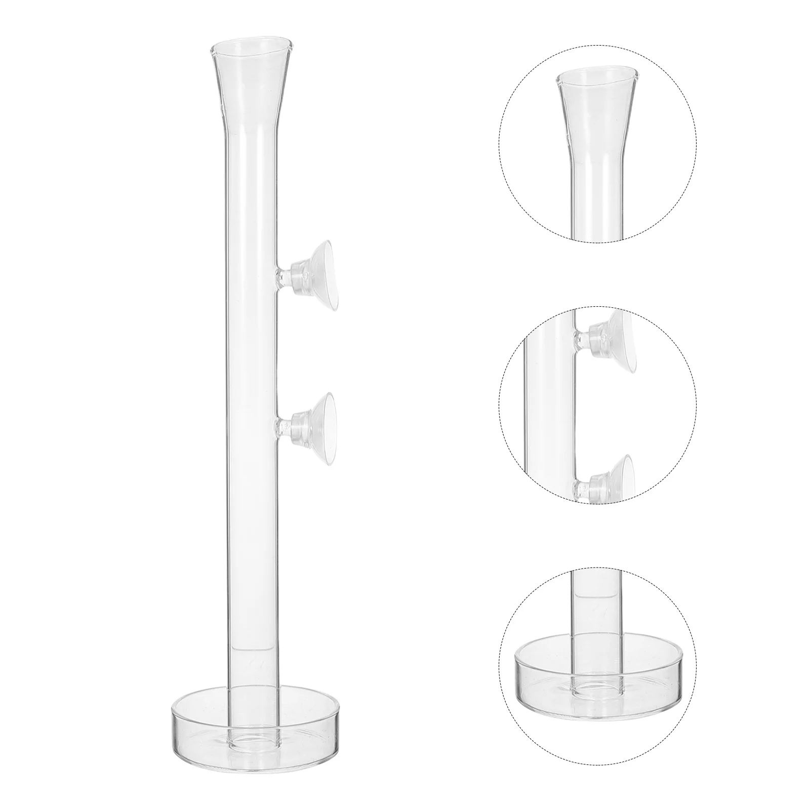 

Fish Shrimp Feeder Tray Set Transparent Glass Durable Feeding Tube Aquarium Easy Fix Position Practical Design