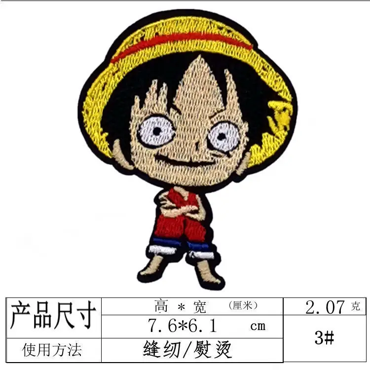 ONE PIECE Embroidery Stickers New Anime Luffy Skull Patch Clothing School Bags Paster Label Fashion Decoration Kids Toys Gift