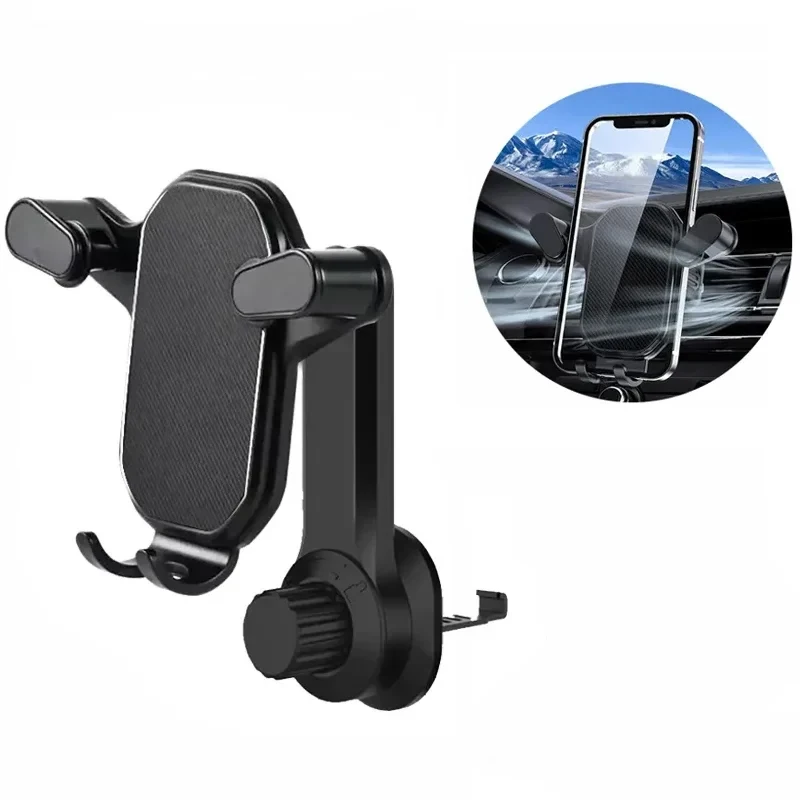 Gravity Car Phone Holder Air Vent Hook Phone Mount 360-Degree Rotation Smart Phone Holder for Car One Hand Placement for iphone