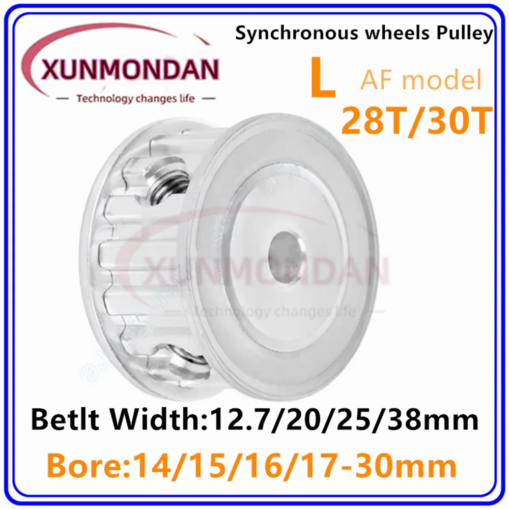 L Type Timing Pulley AF Type 28T/30Teeth Bore 8/10/12/12.7-30mm for 12.7/20/25/38mm Width Belt Used In Linear Pulley