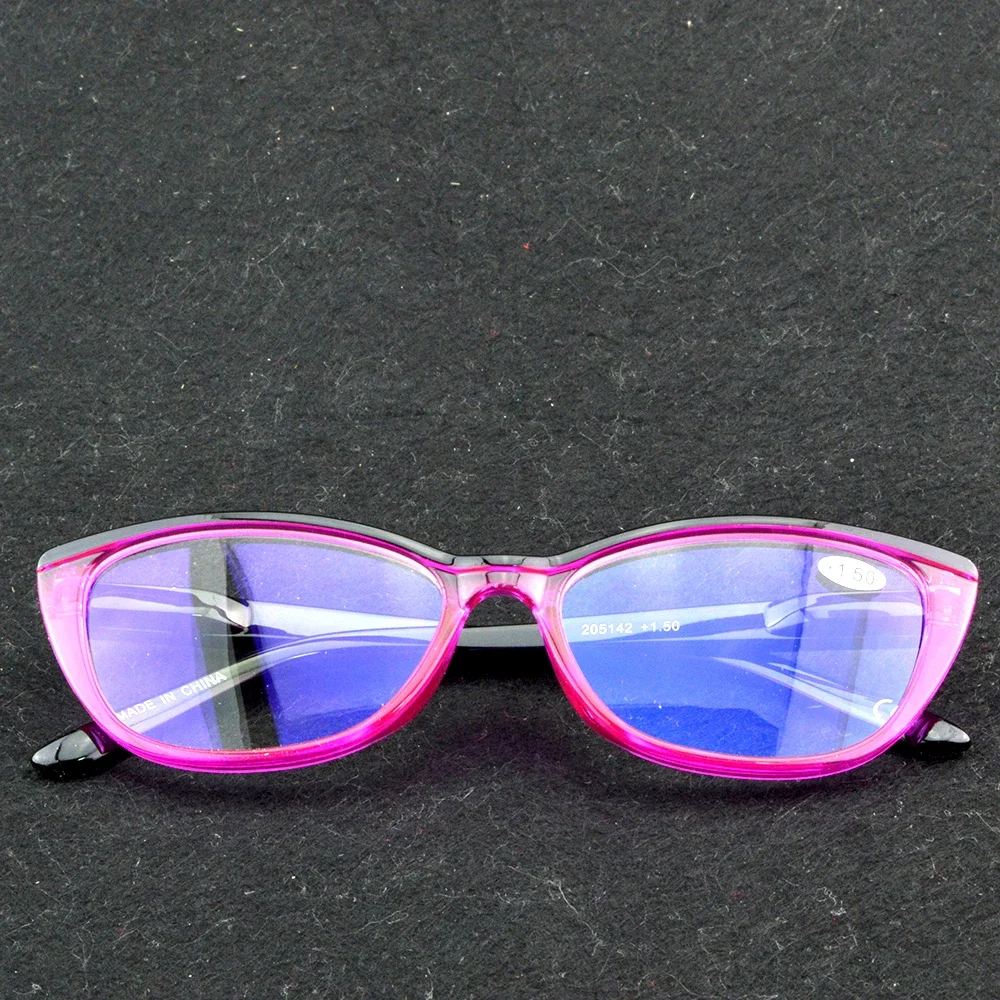 

Fashion Cat Eye Reading Glasses Women Pink Frame With Black Temples Retro Eyewear Reading Glasses Women +0.75 to +4