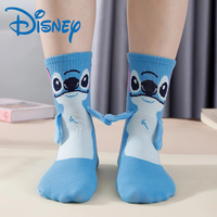 Disney Stitch hand in hand sock sock female Japanese cartoon cartoon tube stack sock cute children Christmas sock gift