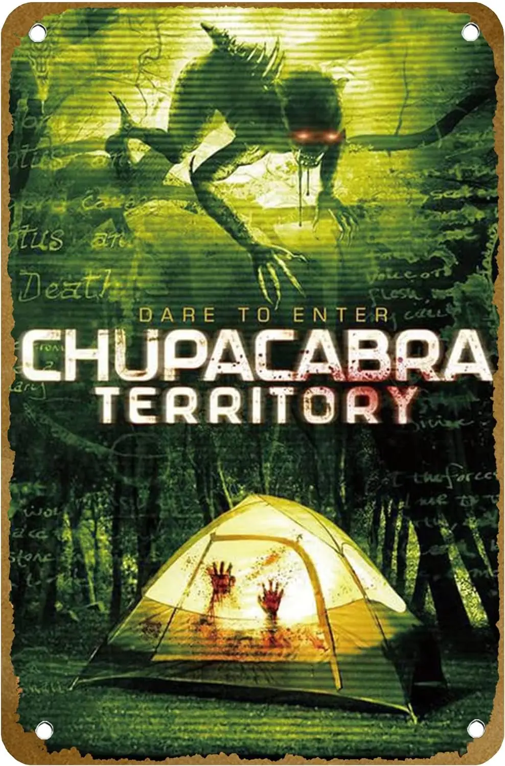 Chupacabra Territory 2016 Poster Vintage Metal Tin sign Logo Family Club Bar Cafe Bedroom Art Wall Decoration Gift 8x12 inches