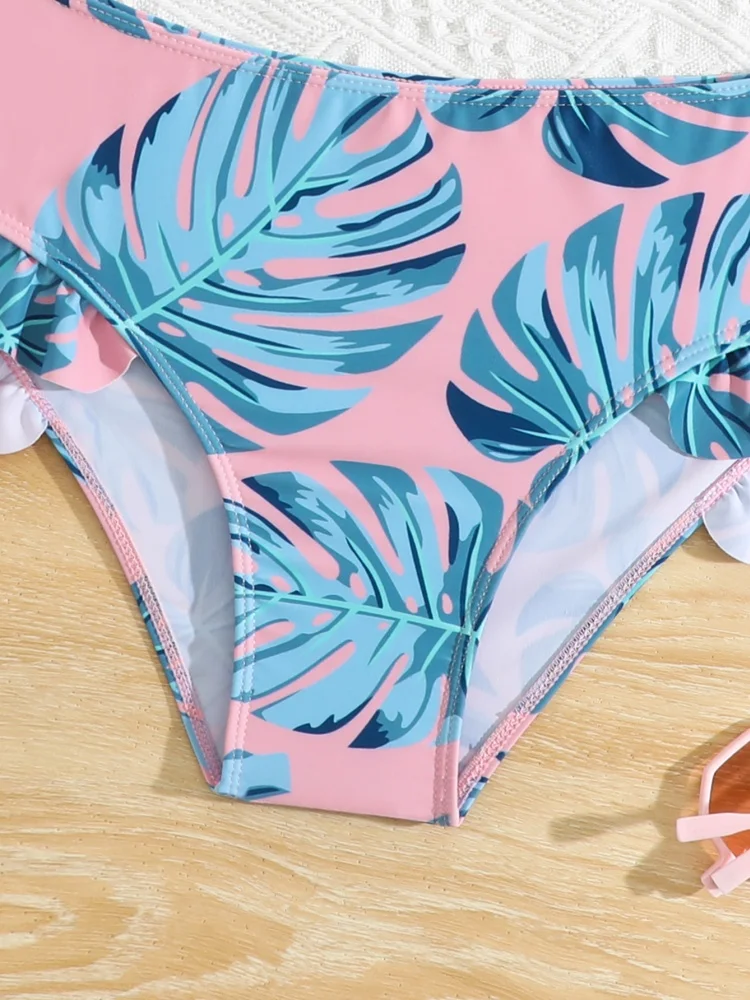 Bikini Kids Girls Swimsuit 2026 New Ruffle Sling Bikinis Set Children Swimwear Summer Beach Cover Up Bathing Suit For Swimming