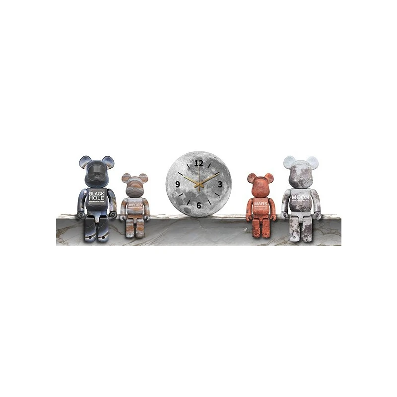 

Trend violent bear LED light luminous painting light luxury sofa background wall mural fine carving painting