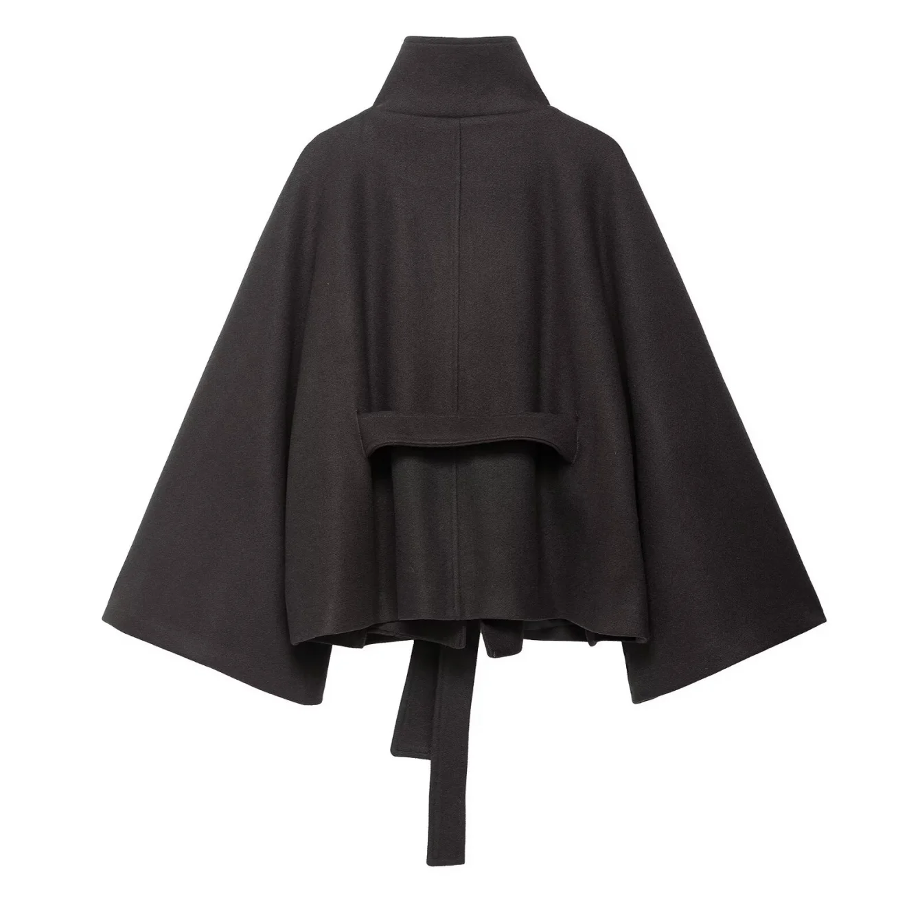 Cappotto da donna elegante con cintura giacca vintage cappotto casual da donna colletto alla coreana bottoni giacche corte cappotti da donna a maniche larghe streetwear