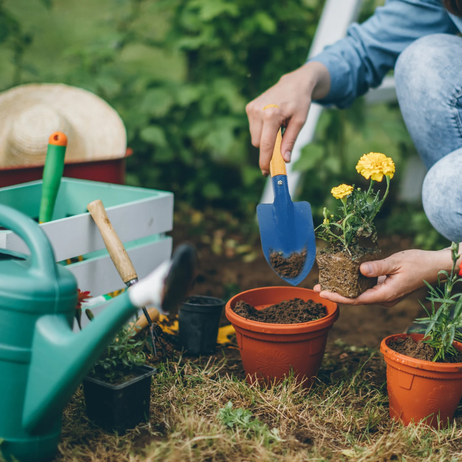 Children Beach Shovel Set Sand Toy Lightweight Kids Play Garden Planting Wood Bucket Digging Tools Outdoor Fun Toys