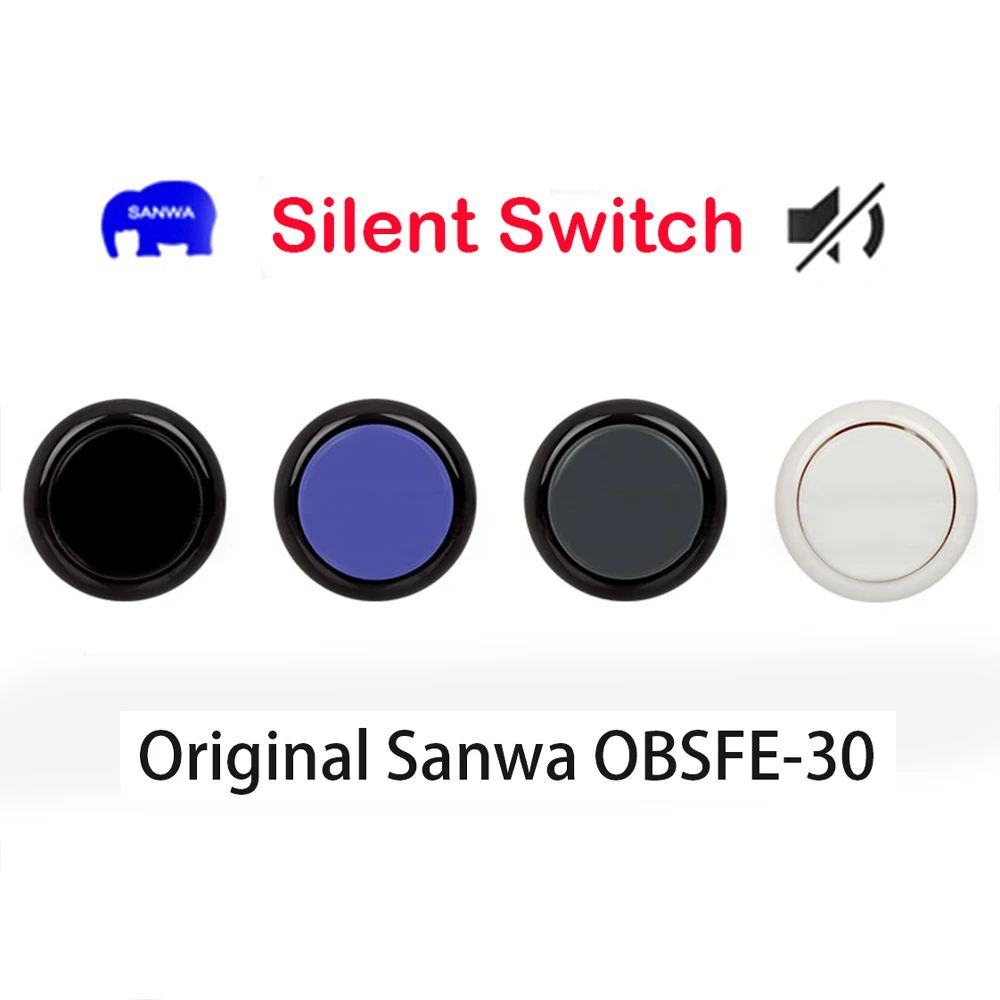 SANWA-OBSFE-30 Round Silent Switch, 24mm, Push Button, Arcade Switch, DIY Joystick Set, PC, PS3, XBOX, Original Japan