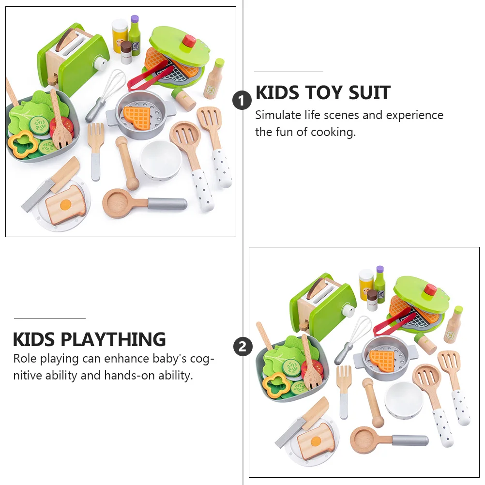 

Wooden Kitchen Set Kids Plaything Cooking Tableware Toy Educational Child Cutlery Toddler Toys Girls Role Playing House Simulate