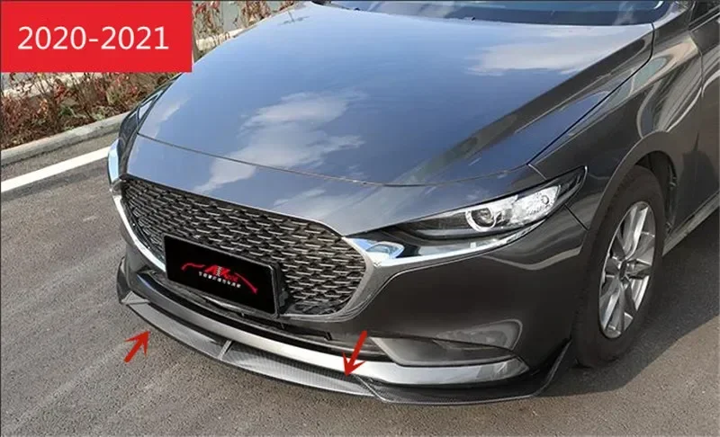 For Mazda 3 AXELA 2020-2021 ABS Chrome Bumper front shovel Bumper front lip Spoiler Anti-scratch protection car accessories