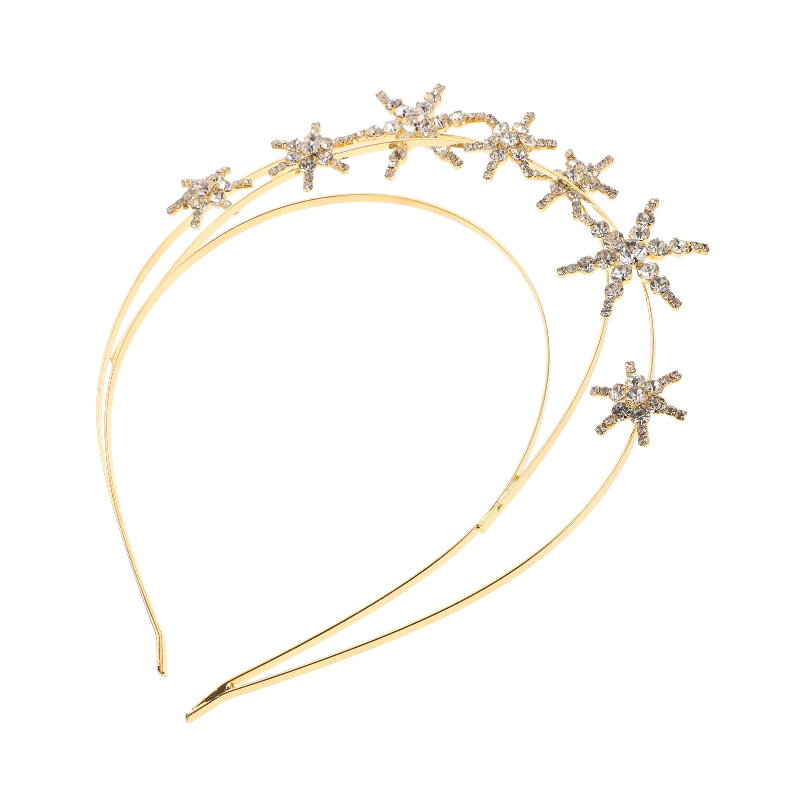 

1Pcs Crystal Crown Star Headdress Elegant Rhinestone Hairband Bridal Hair Accessories Party Hair Decor Women Girls
