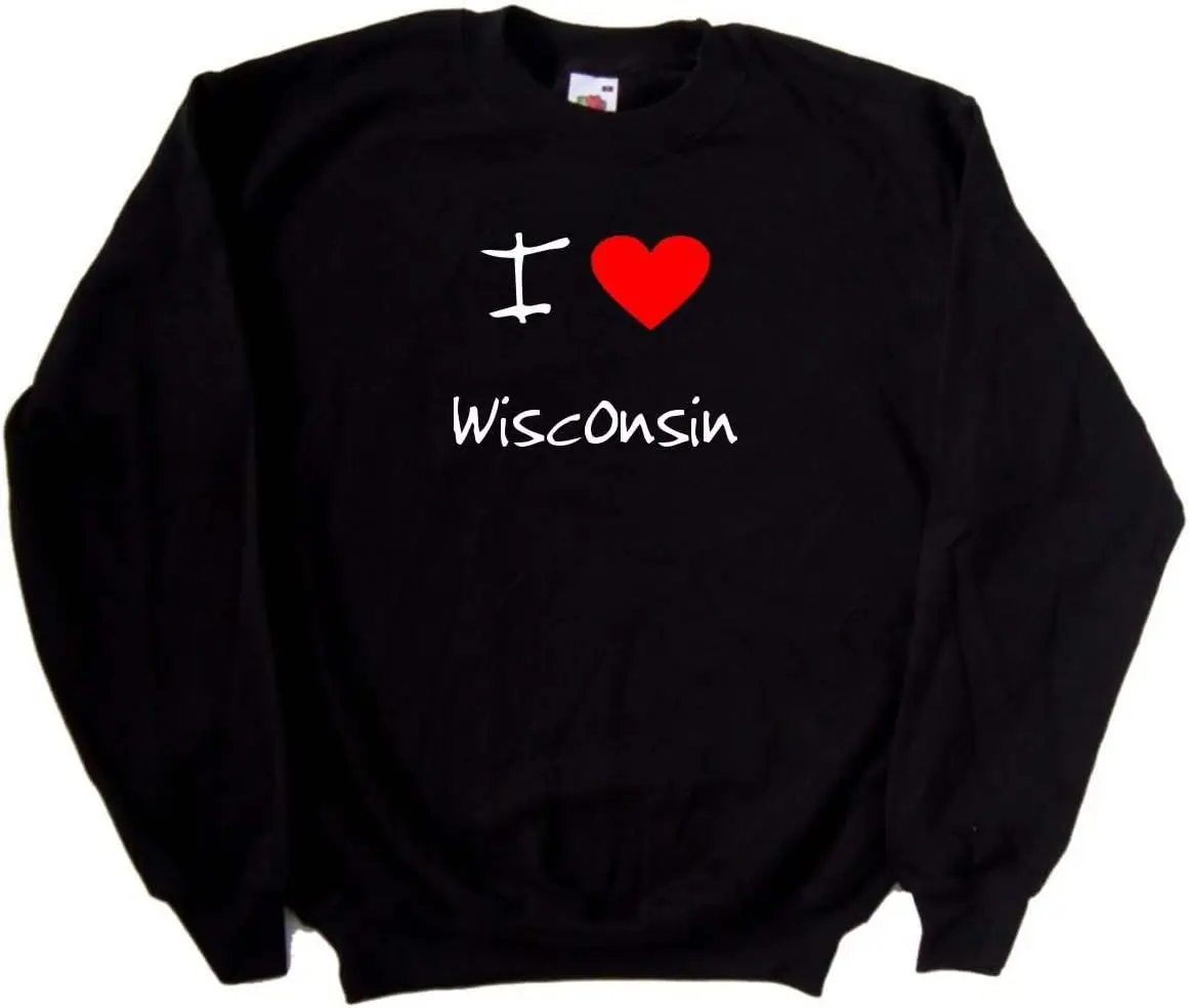 

I Love Heart Wisconsin Black Sweatshirt