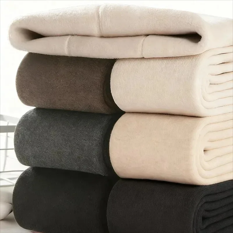 شتاء دافئ الحراري صوف مبطن الشوفان الرمادي جوارب طويلة الراحة اليابانية مضلع القطن ضيق المخملية أفخم لينة غير بيلينغ طماق