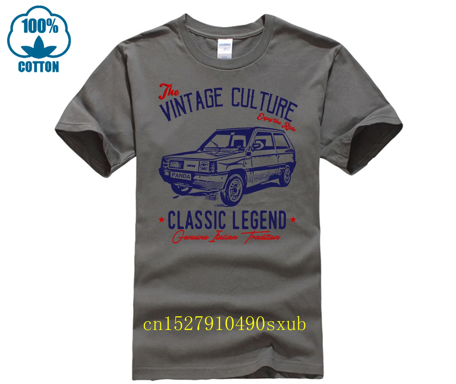 VINTAGE ITALIAN CAR FIAT PANDA   NEW COTTON T SHIRT