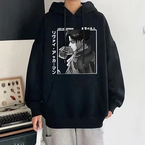 Pulôver Levi Ackerman com capuz estampado feminino e masculino, moletons casuais de manga comprida, capuz de personalidade, novos 10 principais vendas levi ackerman moletom - №5