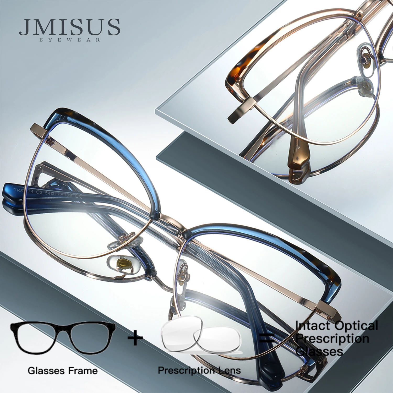 

Модные женские очки JMISUS с прогрессивными мультифокальными линзами «кошачий глаз», очки-«бабочки» с фильтром синего света, очки по рецепту