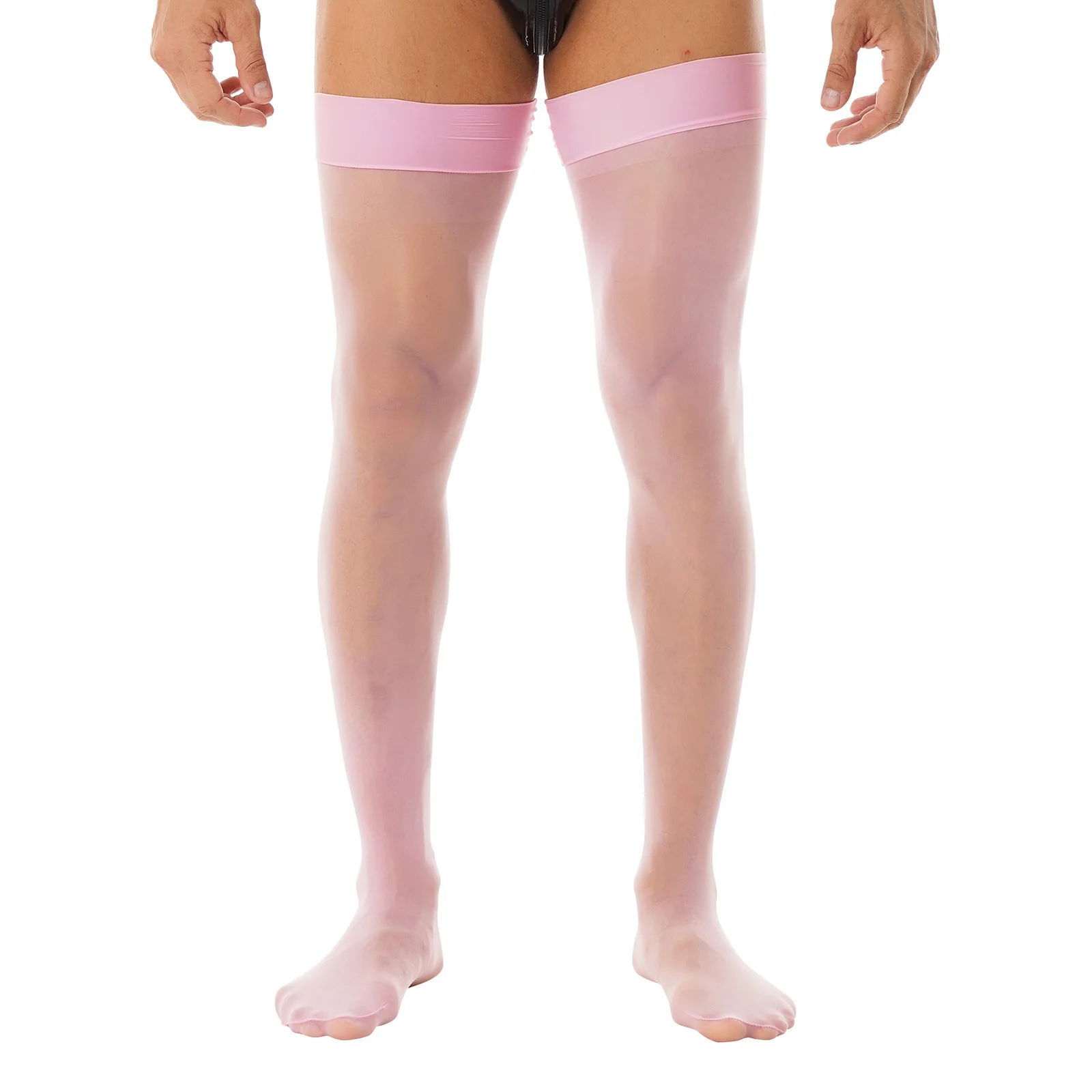 1 paar Herren Glänzend Strümpfe Anti-skid Weiche Sheer Kompression Elastizität Oberschenkel Hohe Socken Silk Lange Socken Strümpfe