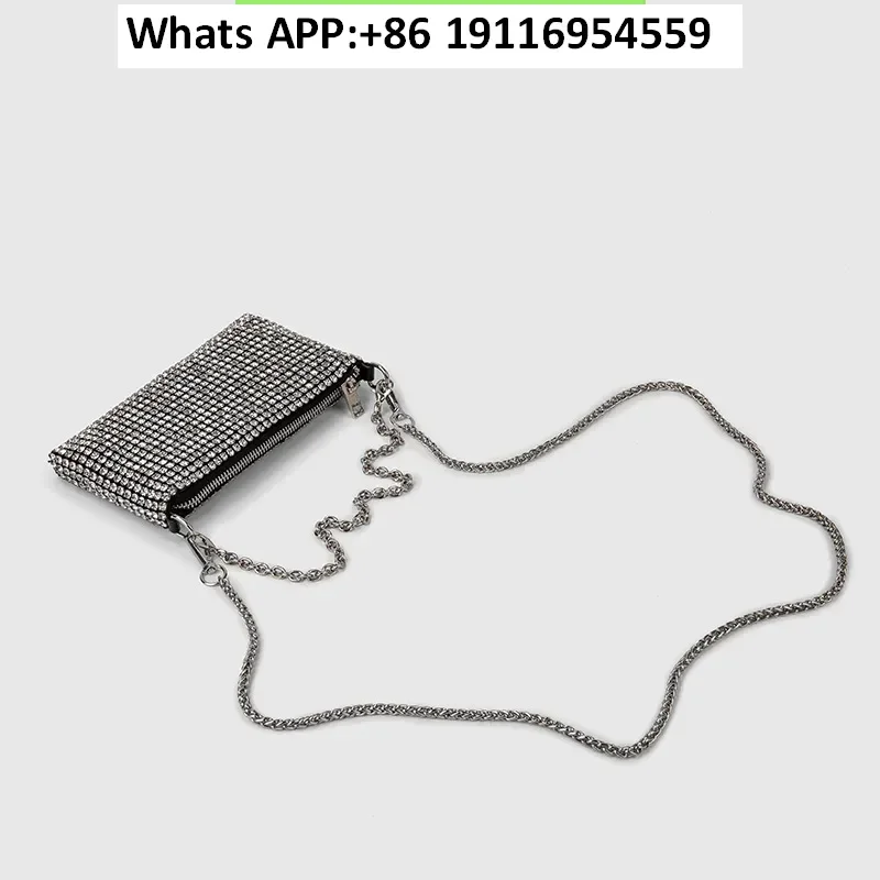 

Модная сумка-цепочка, инкрустированная бриллиантами, женская универсальная сумка со стразами, мини-сумка через плечо на одно плечо с текстурой