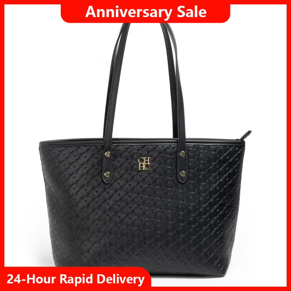 

CH High End Solid Color Embossed Tote Bag Women Large Capacity Work Commuting Versatile Handbag 2026 Edition