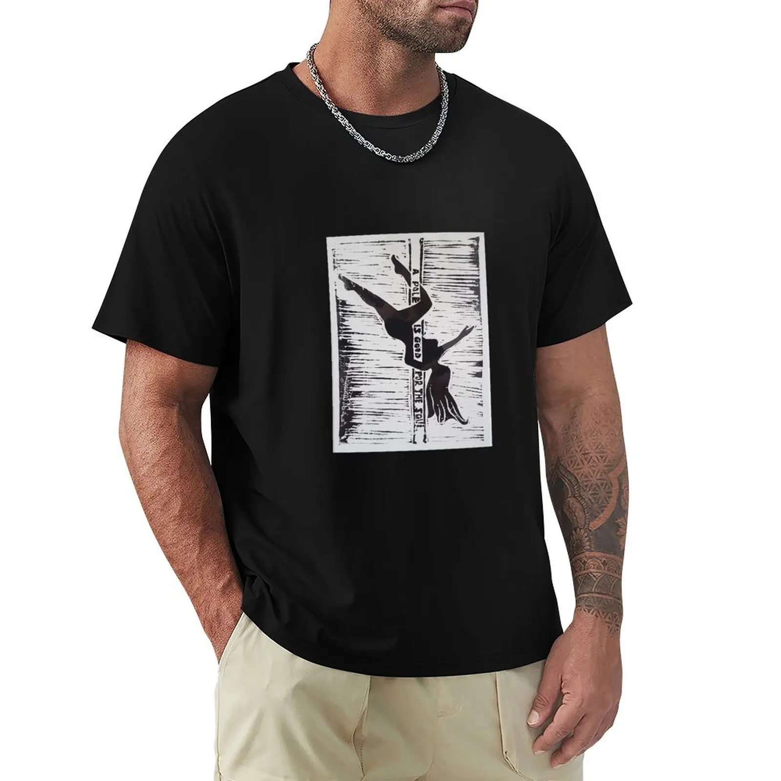 Camiseta con estampado Pole Fitness A Pole is good for the soul, camiseta de algodón suave que no se encoge