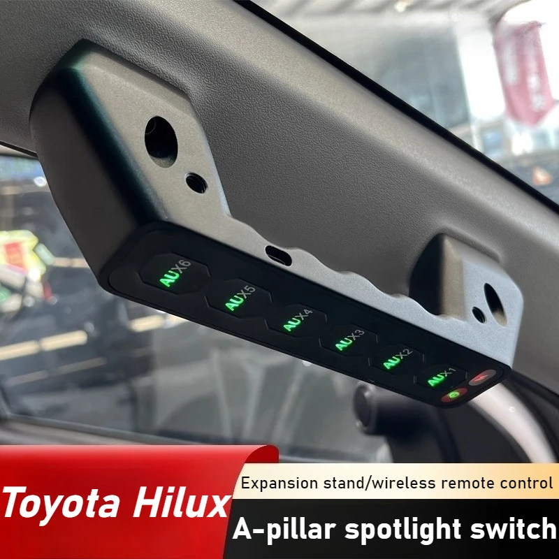 

Toyota Hilux/Tacoma A-pillar 6-way handle switch modified LED spotlight integrated switch wireless remote control accessories