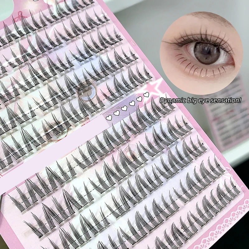 Gege bear, free adhesive false eyelashes, 120 clusters, natural and agile, enlarging eyes, no need to remove false eyelashes