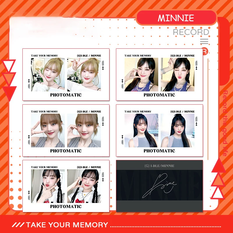 5Pcs/Set KPOP Miyeon YUQI TAKE YOUR MEMORY Postcards Shuhua Soyeon MINNIE Fashion Double Sides Photocards Fans Collection Gifts