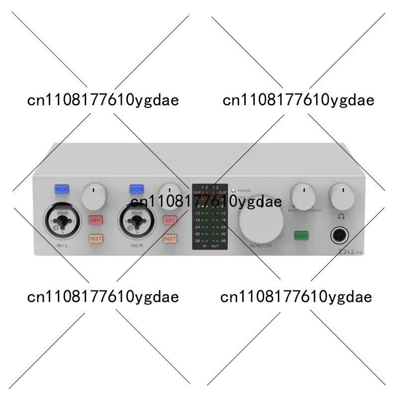 

E2x2 OTG Professional Audio Interface 2 in 2 Out Sound Card 8 DAW and 6 LoopBack Channels SPDIF Output Expansion