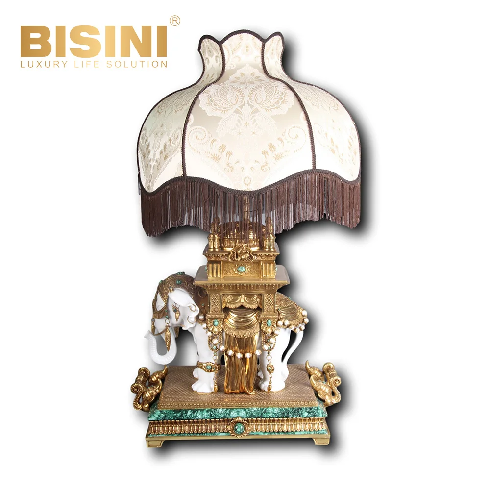 Elephant decorative table lamp high-end retro exquisite cabinet table home gold inlaid decorative ornament