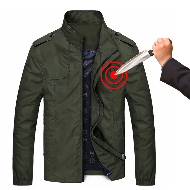 

Противоударная защита от порезов модная мужская повседневная модная тонкая куртка-бомбер для самообороны пальто для взлома защитная одежда 5XL