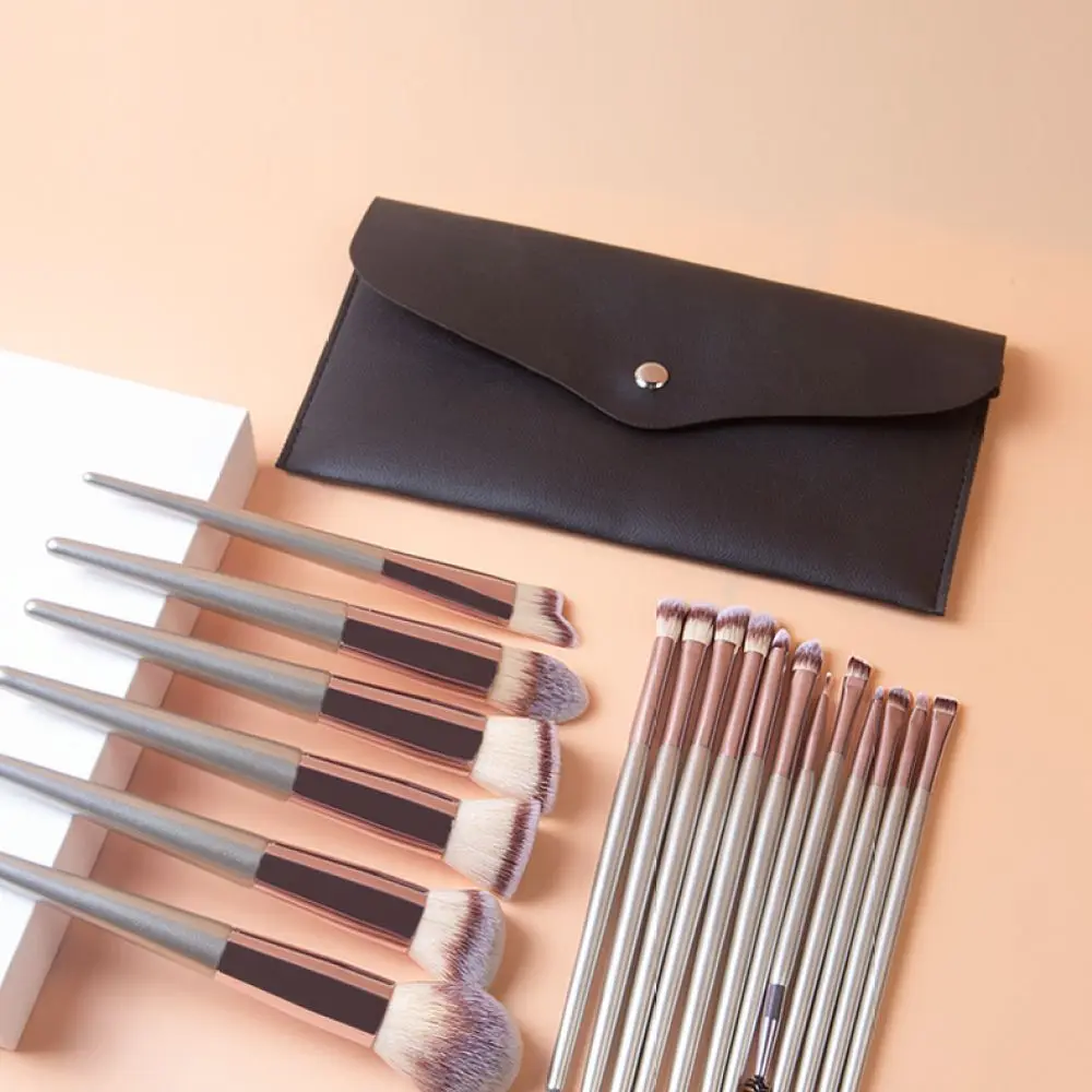 Essential Cosmetic Brush Kit Premium Synthetic Fiber Foundation Eyeshadow Powder Contour Blush Beauty Makeup Tool Set