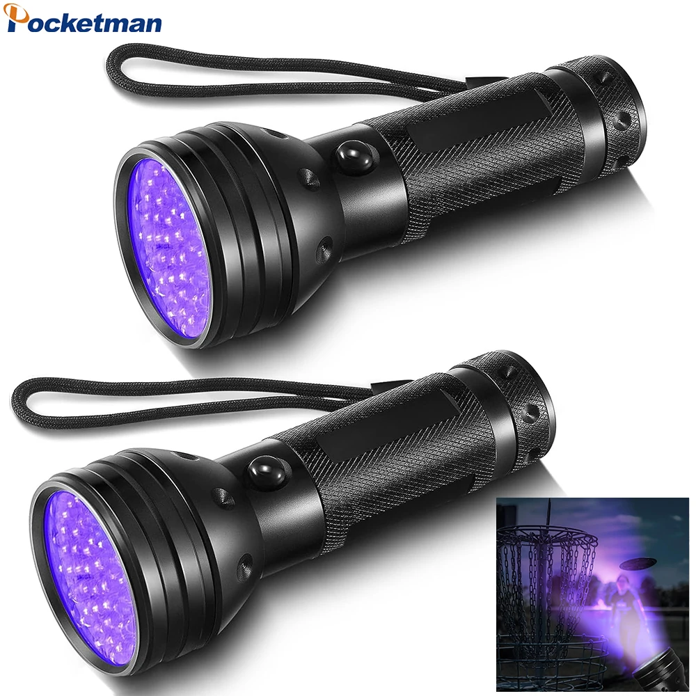 Linterna UV de mano para bolas de Golf, luz negra portátil, lámpara de bolsillo médica ultravioleta, manchas de mascotas, 51LED, 395nm