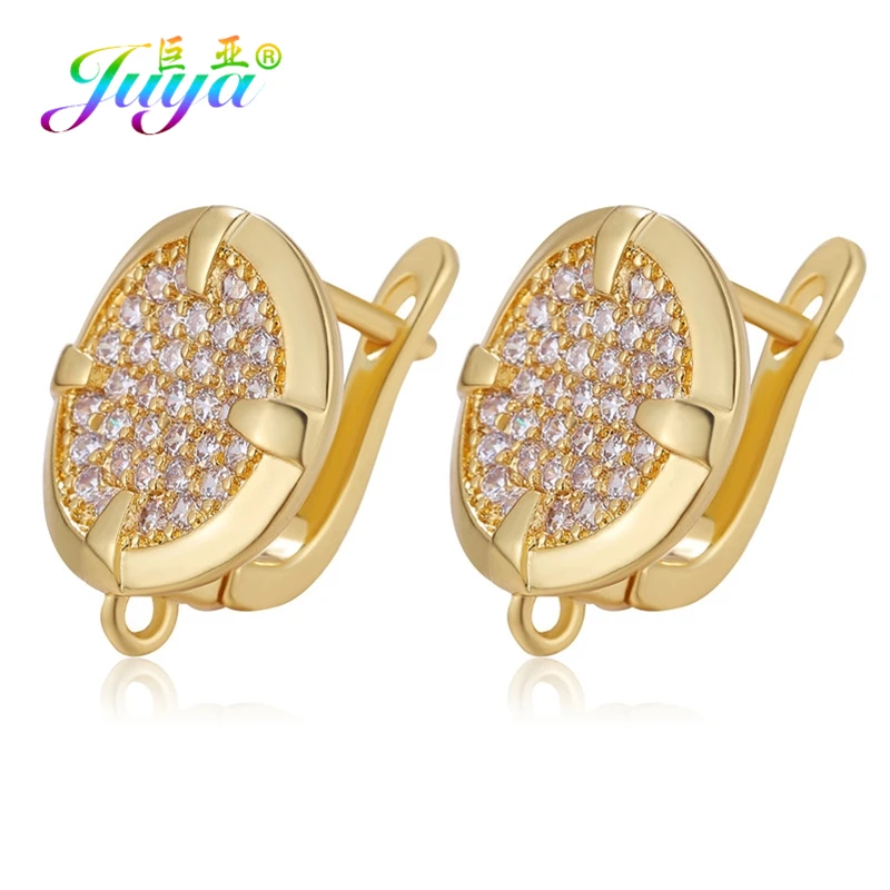 Juya-18K Banhado a Ouro Fixador Criativo Earwire, Brinco das Mulheres Ganchos, Acessórios para Fazer Jóias de Moda, Dia dos Namorados