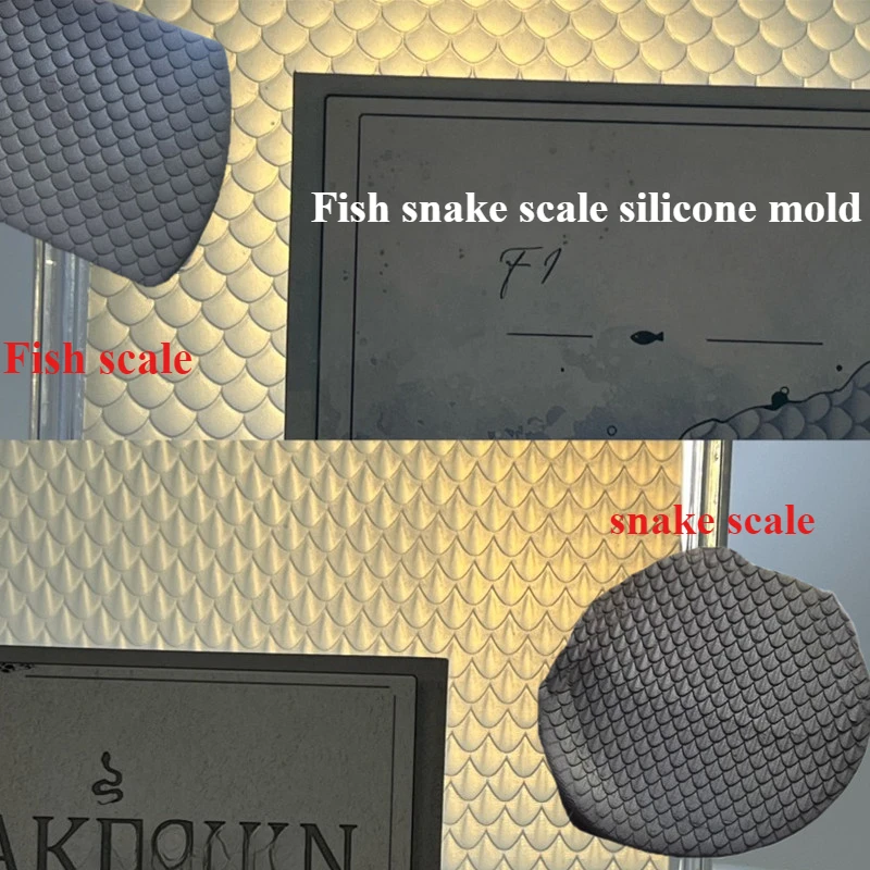 Dough Sculpture Fish Scale Silicone Mold Stereoscopic Snake Texture Turn Over Mold DIY Polymer Clay Dragon Skin Pattern Modeling