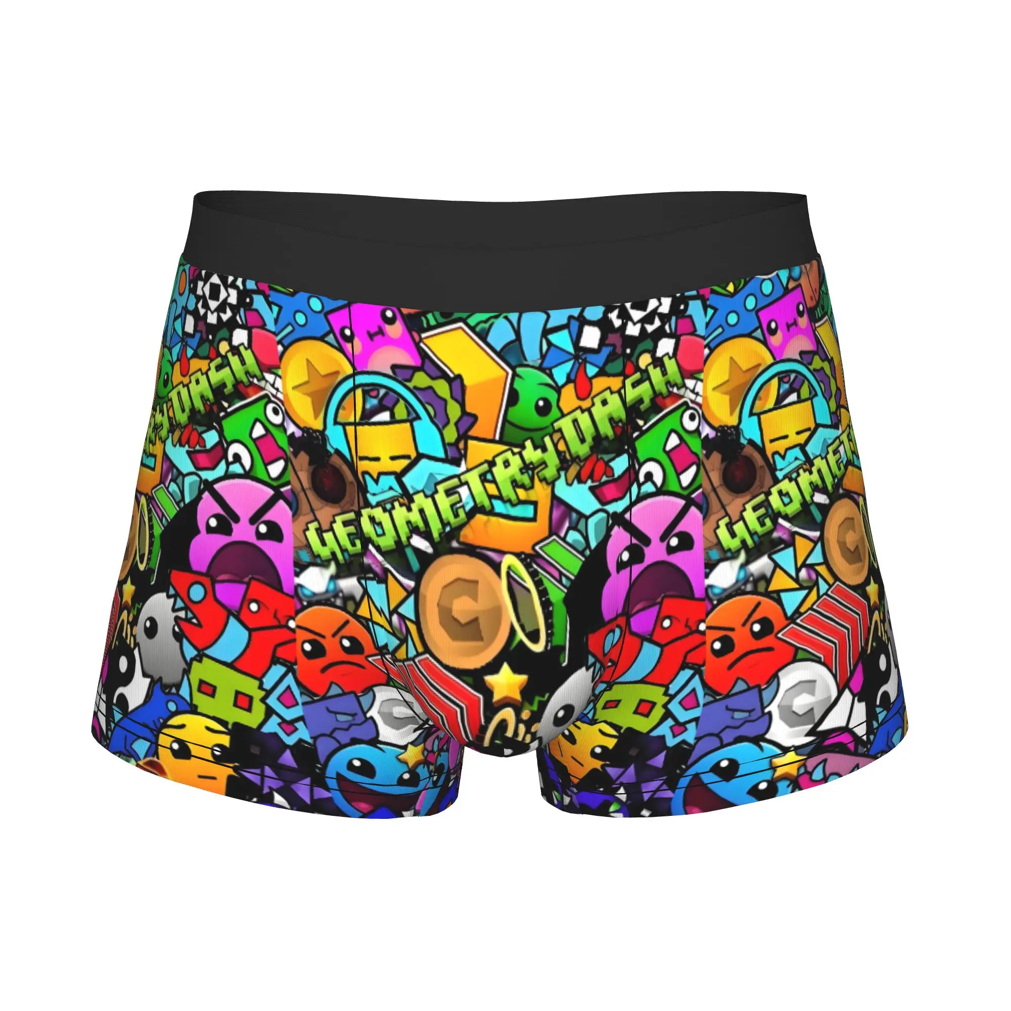 Geometry Dash Video  Boxers Shorts Men Colorful Game Briefs Underwear Funny Underpants