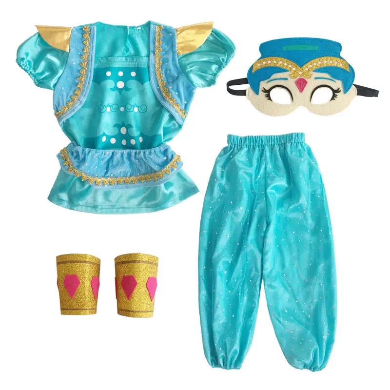 Children's Day Shimmer and Shine Boxed Shimmer Dress Up Set Pre School Costume Cosplay Costumes Girls Outfit Halloween Clothes