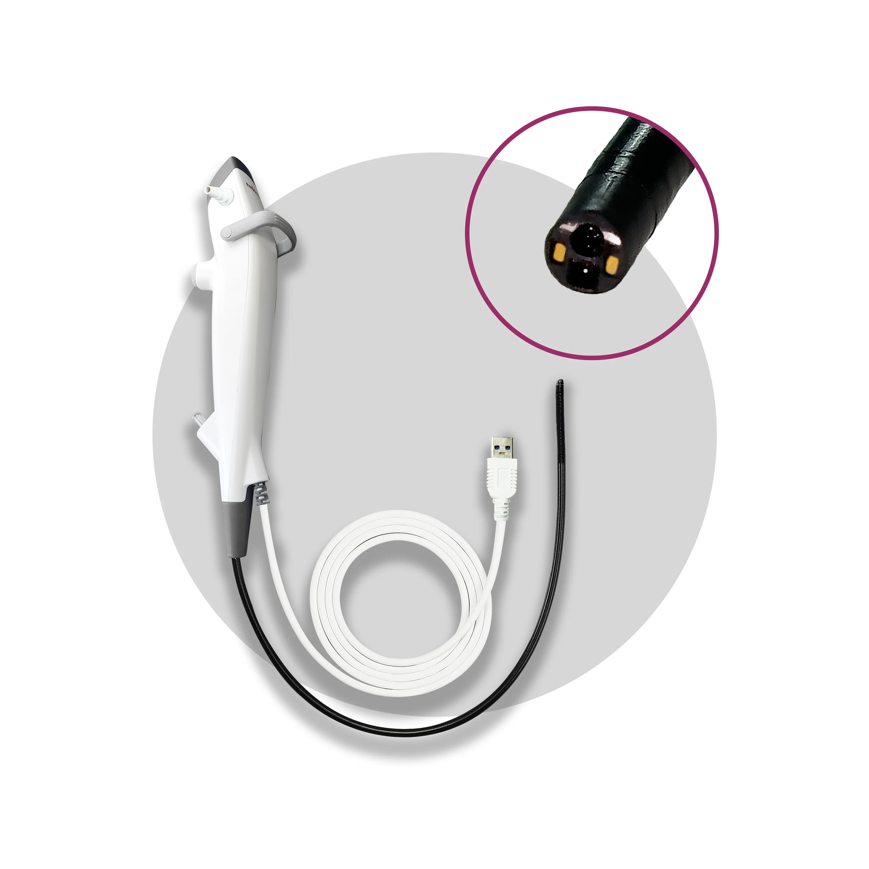 Source Factory in Stock USB 2.4mm 5.3mmOD  Working Channel Easy to Use Flexible  Cystoscope for  Urology Surgery