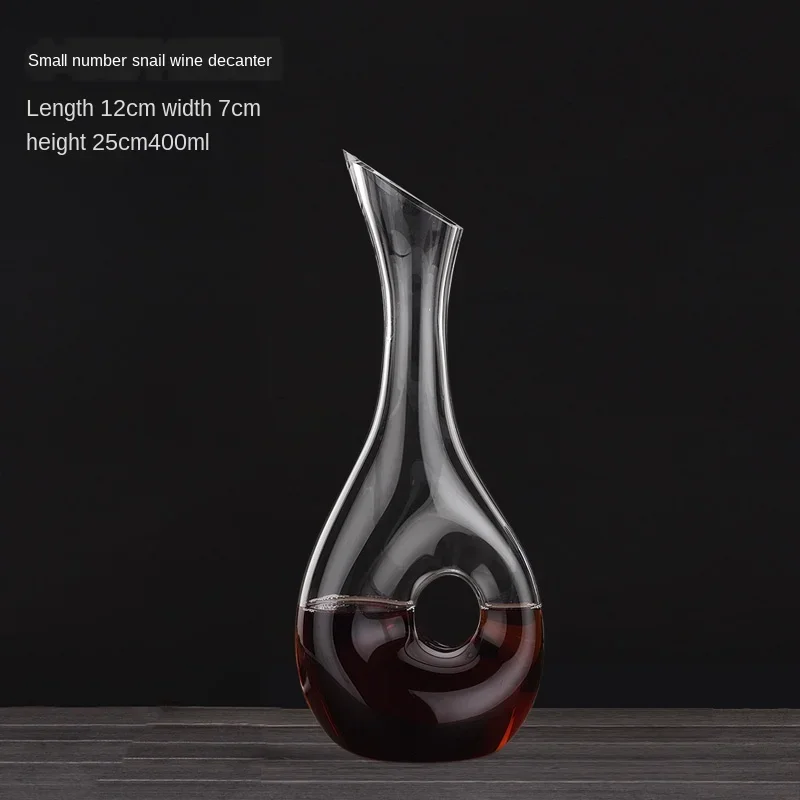 Design snail style premium wine decanter red wine bottle lead-free glass premium wine aerator CY53004