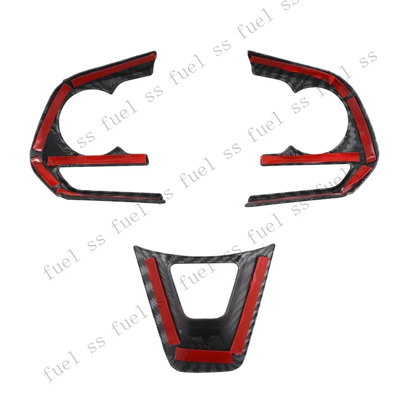 S+ Premium ABS Steering Wheel Button Panel Cover Trim 3Pcs for Toyota For RAV4 4