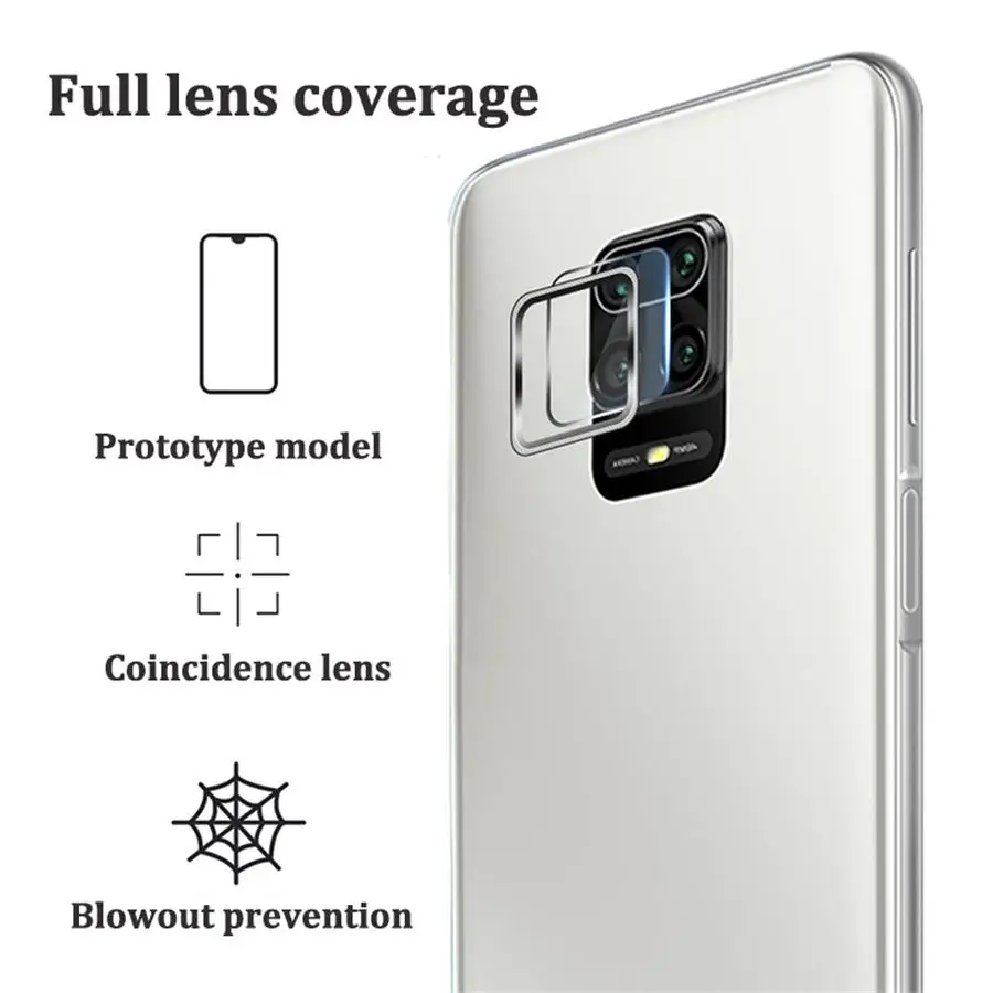 For Redmi Note 9 9s Pro Max 4G Metal Camera Lens Protector Ring Scratch-resistant Anti-fingerprint Back Camera Protective Film