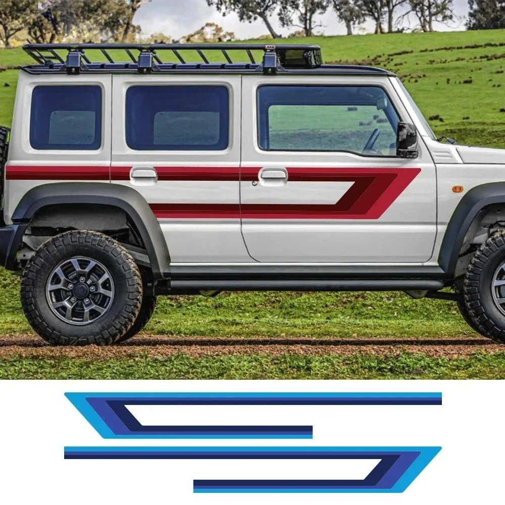 Car Door Side Stickers Auto Body Striped Vinyl Decals Car Decoration Stickers Accessories For SUZUKI JIMNY 2 Door and 4 Door