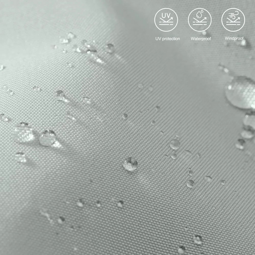 مظلة فناء باللون الرمادي الفاتح بطول 7.5 أقدام للطاولات الخارجية مع كرنك وإمالة