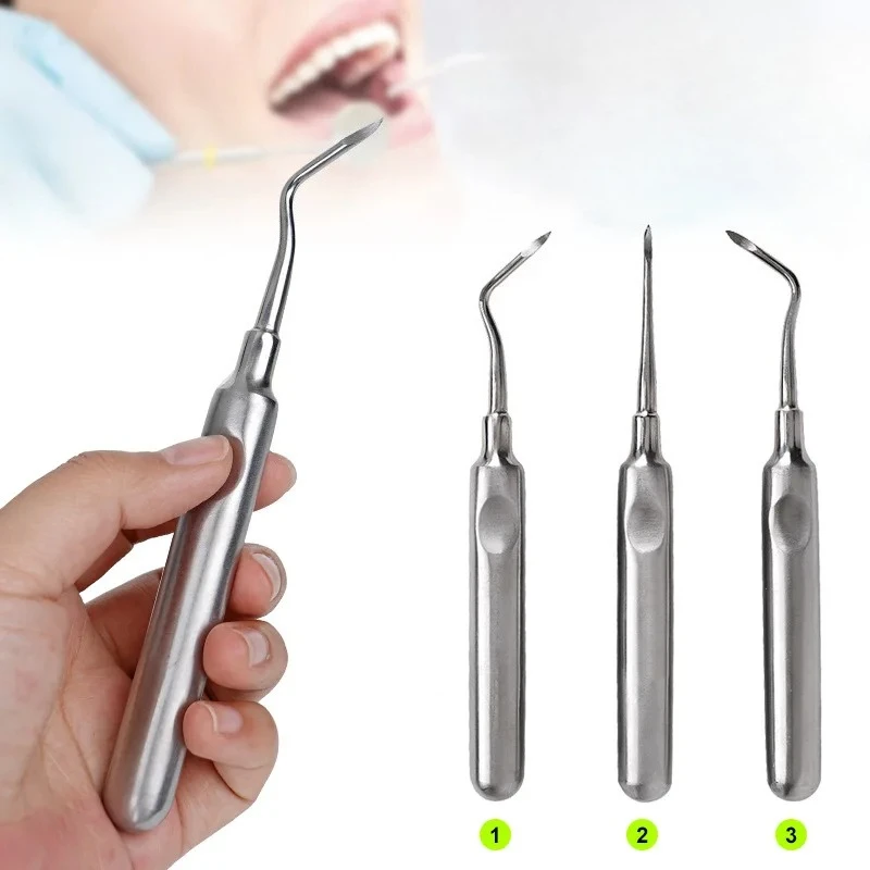3pcs/set Stainless Steel Minimally Invasive Lab Tooth Elevator Straight Curved Apical Elevator Lab Extraction Tool s