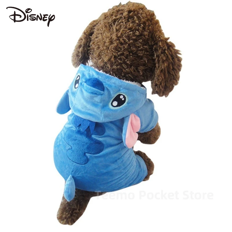Lilo และ Stitch Disney เสื้อผ้าสัตว์เลี้ยง Kawaii การ์ตูนอะนิเมะพิมพ์อุปกรณ์เสริมเสื้อผ้าสุนัขขนาดเล็กตุ๊กตาฤดูใบไม้ร่วง/ฤดูหนาวผ้าห่มอุ่น