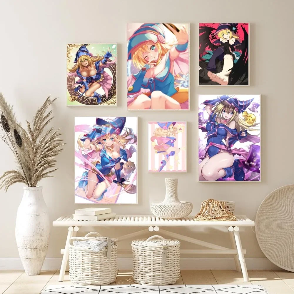 1pc Anime Game Yu Gi Oh! Dark Magician Girl Poster Poster Stickers Home Decor Aesthetic Art Mural Room Decor Digital Painting