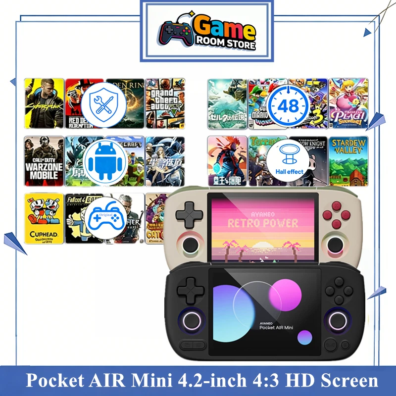 

AYANEO Pocket AIR Mini 4.2-inch Screen Retro Android Handheld Gaming Consoles MTK Helio G90T Hall Joystick Retro Pocket Consoles