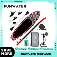 FunWater SUPFW10B Inflatable Stand Up Paddle Board 10.8'' Long 33' Wide 6' Thick 12-15 PSI Pressure Handle / D-rings EVA Anti-sl