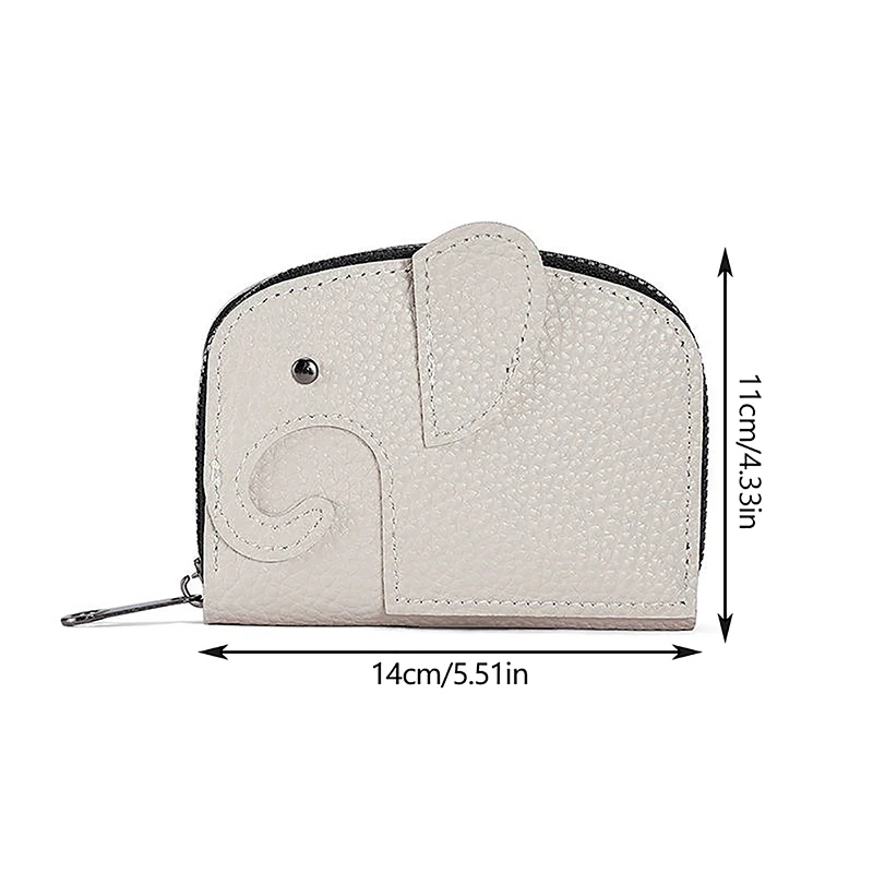 2024 New Japanese Creative Ins Style Cute Little Elephant Zipper Wallet Women's Fresh And Compact Leather Coin Purse Cute Wallet