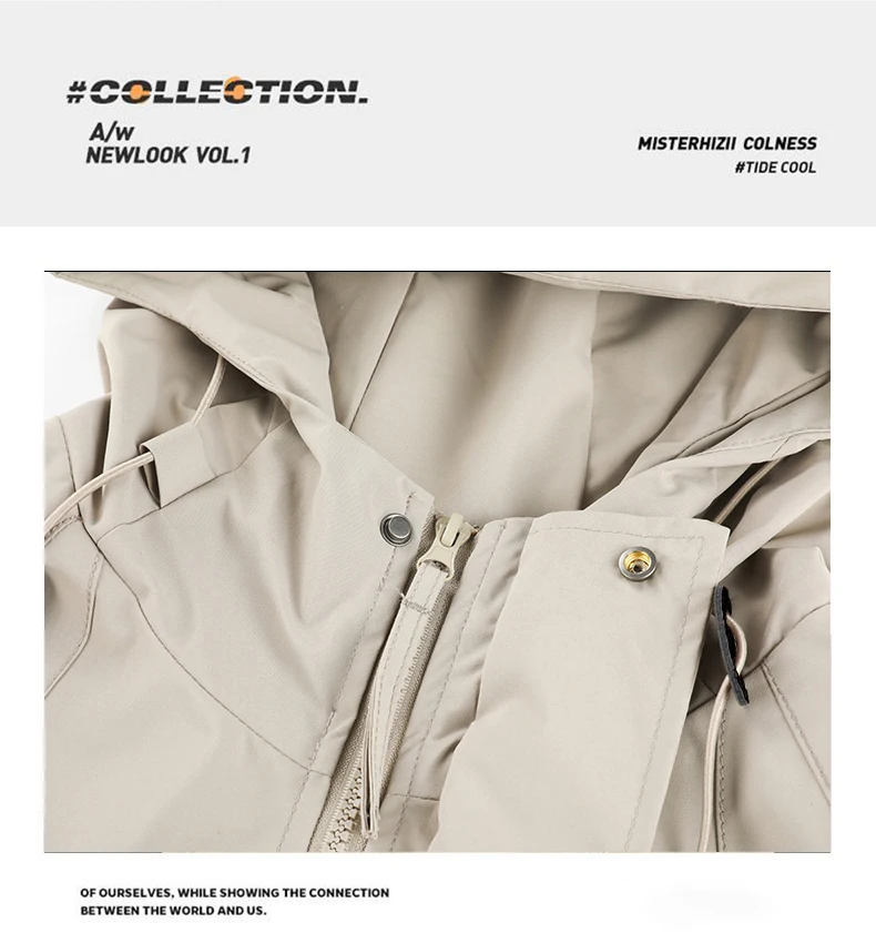 Herbst Outdoor Windbreaker Unisex Wanderjacken mit Kapuze Wasserdichte Trekkingjacke Frühling Camping Dünne Trekkingjacke für Männer und Frauen – Detail 7